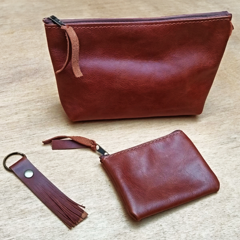 Kit viajero de cuero