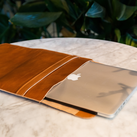 Portalaptop de cuero